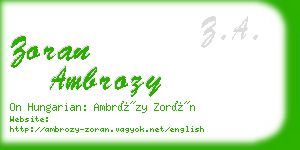 zoran ambrozy business card